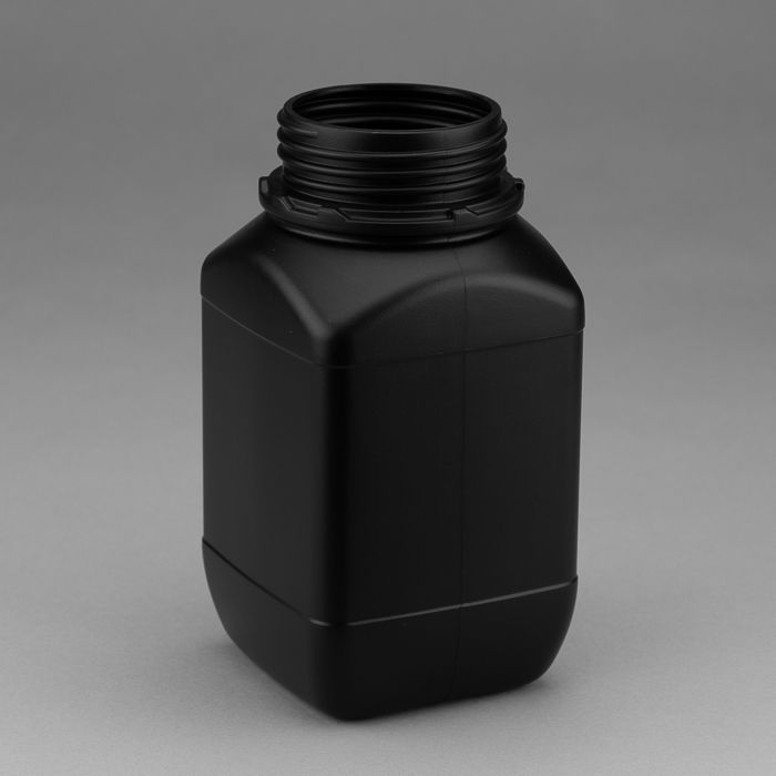 1500 ml Kunststoff Flasche schwarz eckig richter & heß VERPACKUNGEN