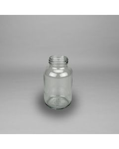 Glasflasche 1000 ml Klarglas, rund, WH Gewinde GL 68, mit Schraubverschluss schwarz