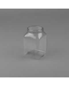 Kunststoff-Dose 1000 ml, klarsichtig, aus PVC rechteckig, für Gewinde 80 (ohne Verschluss)