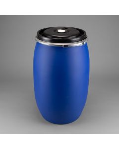 Standarddeckelfass 120 Liter aus Kunststoff, flüssigkeitsdicht Farbe: blau