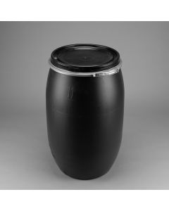 Standarddeckelfass 120 Liter aus Kunststoff mit Entgasung Farbe: schwarz