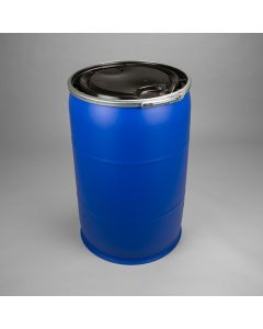 208 Liter / 55 Gallon Kunststoff Deckelfass / Vanguard Fass blau UN X Zulassung