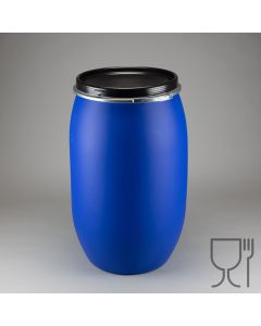 Standarddeckelfass 220 Liter aus Kunststoff Farbe: blau, lebensmittelecht