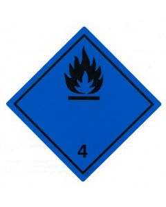 Gefahrgutetikett Klasse 4.3 / PE-Haftfolie Stoffe, die in Berührung mit Wasser entzündbare Gase entwickeln