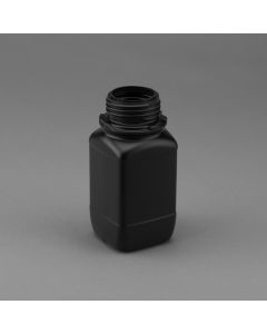 250 ml Kunststoff Flasche Weithalsöffnung schwarz eckig
