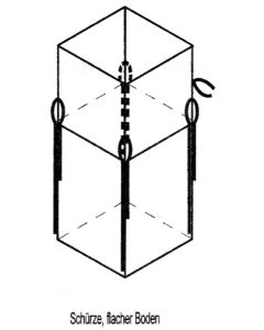 BIG BAG UTD UN13H3 90x90x120cm oben Schürze unten geschlossen UN Gefahrgut Zulassung Untertagedeponie unbeschichtetes PP-Gewebe, LDPE-lnliner 100 µ lose eingezogen